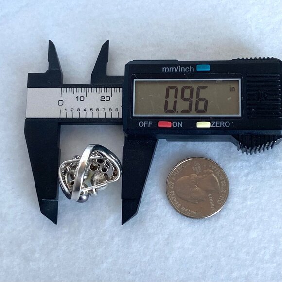 Joseph Esposito Sterling Silver 925 Pearl & Cubic Zirconia Cocktail Ring Sz 7 - Picture 16 of 16